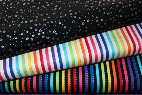 Designer- Baumwollstoff Be Colourful White Rainbow (10 cm)